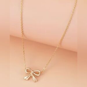 Gold Bow Pendant Necklace